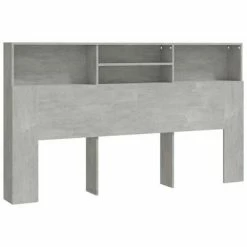VidaXL Armoire de tête de lit Gris béton 180x19x103,5 cm
