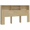 VidaXL Armoire de tête de lit Blanc et chêne sonoma 180x19x103,5 cm 1 VidaXL Armoire de tête de lit Blanc et chêne sonoma 180x19x103,5 cm -Têtes et pieds de lit Soldes image 2 811885