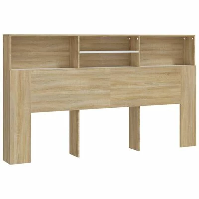 VidaXL Armoire de tête de lit Blanc et chêne sonoma 180x19x103,5 cm 3 VidaXL Armoire de tête de lit Blanc et chêne sonoma 180x19x103,5 cm