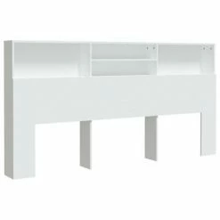 Têtes et pieds de lit Soldes 12 VidaXL Armoire de tête de lit Blanc 200x19x103,5 cm