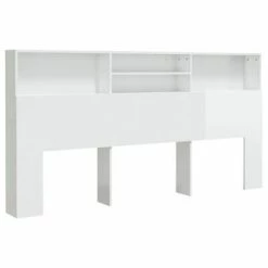 VidaXL Armoire de tête de lit Blanc brillant 200x19x103,5 cm
