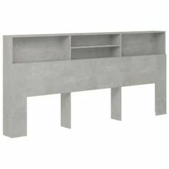 VidaXL Armoire de tête de lit Gris béton 220x19x103,5 cm