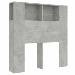 VidaXL Armoire de tête de lit Gris béton 100x18,5x104,5 cm