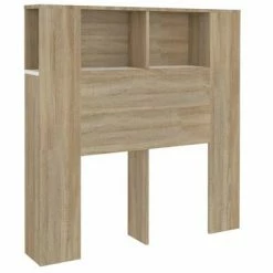 VidaXL Armoire de tête de lit Blanc et chêne sonoma 100x18,5x104,5 cm