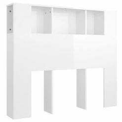 VidaXL Armoire de tête de lit Blanc brillant 120x18,5x104,5 cm