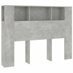 VidaXL Armoire de tête de lit Gris béton 140x18,5x104,5 cm