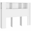 VidaXL Armoire de tête de lit Blanc brillant 140x18,5x104,5 cm -Têtes et pieds de lit Soldes image 2 811931