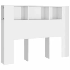 VidaXL Armoire de tête de lit Blanc brillant 140x18,5x104,5 cm