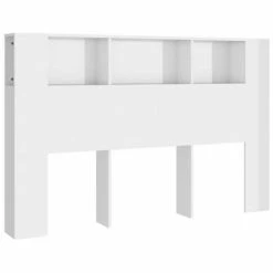 VidaXL Armoire de tête de lit Blanc brillant 160x18,5x104,5 cm