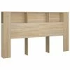 VidaXL Armoire de tête de lit Blanc et chêne sonoma 180x18,5x104,5 cm -Têtes et pieds de lit Soldes image 2 811948