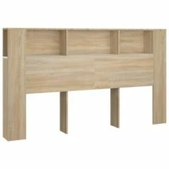 VidaXL Armoire de tête de lit Blanc et chêne sonoma 180x18,5x104,5 cm