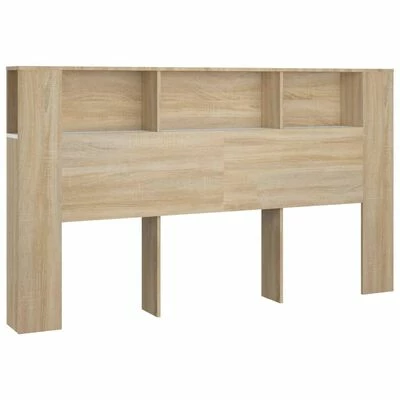 VidaXL Armoire de tête de lit Blanc et chêne sonoma 180x18,5x104,5 cm 3 VidaXL Armoire de tête de lit Blanc et chêne sonoma 180x18,5x104,5 cm