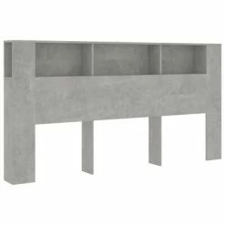 VidaXL Armoire de tête de lit Gris béton 200x18,5x104,5 cm