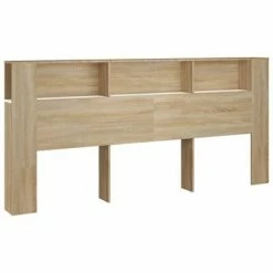 VidaXL Armoire de tête de lit Blanc et chêne sonoma 220x18,5x104,5 cm