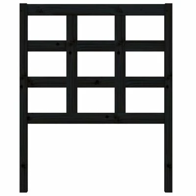 VidaXL Tête de lit Noir 80,5x4x100 cm Bois massif de pin 4 VidaXL Tête de lit Noir 80,5x4x100 cm Bois massif de pin – Image 2