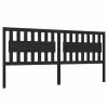 VidaXL Tête de lit Noir 205,5x4x100 cm Bois massif de pin -Têtes et pieds de lit Soldes image 2 818594