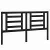 VidaXL Tête de lit Noir 156x4x100 cm Bois de Pin Massif -Têtes et pieds de lit Soldes image 2 818829
