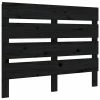 VidaXL Tête de lit Noir 90x3x80 cm Bois massif de pin -Têtes et pieds de lit Soldes image 2 821331