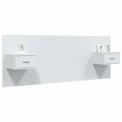 VidaXL Tête de lit avec armoires Blanc Bois d'ingénierie -Têtes et pieds de lit Soldes image 3 3115676