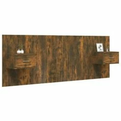 VidaXL Tête de lit avec armoires Chêne fumé Bois d'ingénierie -Têtes et pieds de lit Soldes image 3 3115681
