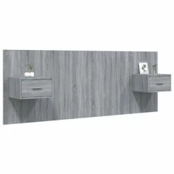 VidaXL Tête de lit avec armoires Gris sonoma Bois d'ingénierie -Têtes et pieds de lit Soldes image 3 3115682