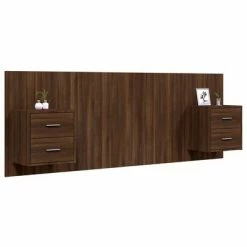 VidaXL Tête de lit avec armoires Chêne marron Bois d'ingénierie -Têtes et pieds de lit Soldes image 3 3115691