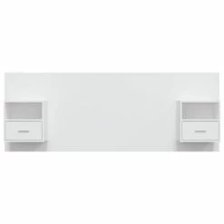 VidaXL Tête de lit avec armoires Blanc Bois d’ingénierie 10 VidaXL Tête de lit avec armoires Blanc Bois d’ingénierie -Têtes et pieds de lit Soldes image 3 3115692
