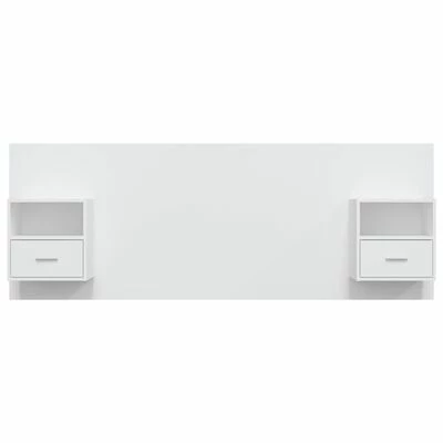 VidaXL Tête de lit avec armoires Blanc Bois d’ingénierie 5 VidaXL Tête de lit avec armoires Blanc Bois d’ingénierie – Image 3