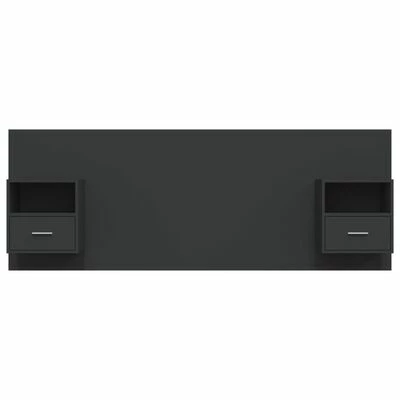 VidaXL Tête de lit avec armoires Noir Bois d’ingénierie 5 VidaXL Tête de lit avec armoires Noir Bois d’ingénierie – Image 3