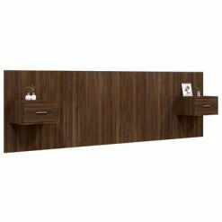 VidaXL Tête de lit avec armoires Chêne marron Bois d'ingénierie -Têtes et pieds de lit Soldes image 3 3115707
