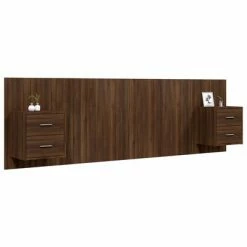 VidaXL Tête de lit avec armoires Chêne marron Bois d'ingénierie -Têtes et pieds de lit Soldes image 3 3115715