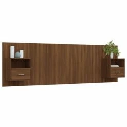 VidaXL Tête de lit avec armoires Chêne marron Bois d'ingénierie -Têtes et pieds de lit Soldes image 3 3115723