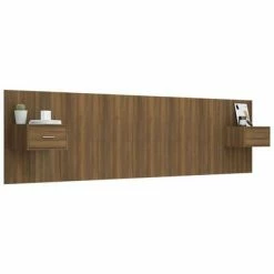 VidaXL Tête de lit avec armoires Chêne marron Bois d'ingénierie -Têtes et pieds de lit Soldes image 3 3115731