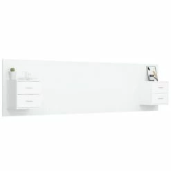 VidaXL Tête de lit avec armoires Blanc Bois d’ingénierie 10 VidaXL Tête de lit avec armoires Blanc Bois d’ingénierie -Têtes et pieds de lit Soldes image 3 3115732