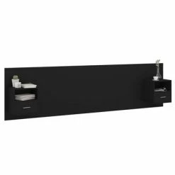 VidaXL Tête de lit avec armoires Noir Bois d’ingénierie -Têtes et pieds de lit Soldes image 3 3115741