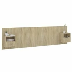 VidaXL Tête de lit avec armoires Chêne sonoma Bois d'ingénierie -Têtes et pieds de lit Soldes image 3 3115742