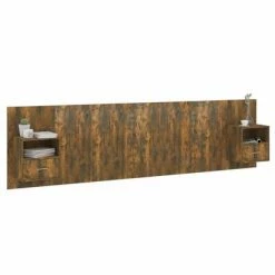 VidaXL Tête de lit avec armoires Chêne fumé Bois d'ingénierie 10 VidaXL Tête de lit avec armoires Chêne fumé Bois d'ingénierie -Têtes et pieds de lit Soldes image 3 3115745