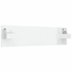 VidaXL Tête de lit avec armoires Blanc brillant Bois d'ingénierie -Têtes et pieds de lit Soldes image 3 3115752