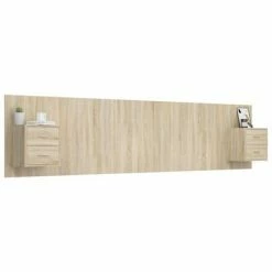 VidaXL Tête de lit avec armoires Chêne sonoma Bois d'ingénierie 10 VidaXL Tête de lit avec armoires Chêne sonoma Bois d'ingénierie -Têtes et pieds de lit Soldes image 3 3115758