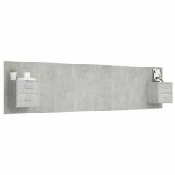 VidaXL Tête de lit avec armoires Gris béton Bois d'ingénierie 10 VidaXL Tête de lit avec armoires Gris béton Bois d'ingénierie -Têtes et pieds de lit Soldes image 3 3115759