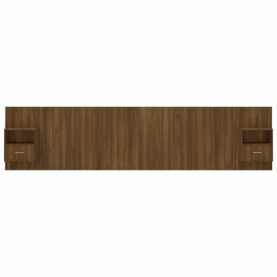 VidaXL Tête de lit avec armoires Chêne marron Bois d'ingénierie 5 VidaXL Tête de lit avec armoires Chêne marron Bois d'ingénierie – Image 3