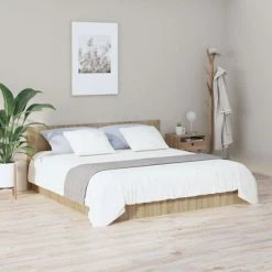 VidaXL Tête de lit Chêne sonoma 200x1,5x80 cm Bois d'ingénierie -Têtes et pieds de lit Soldes image 3 811046