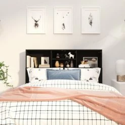 VidaXL Armoire de tête de lit Noir 120x19x103,5 cm 10 VidaXL Armoire de tête de lit Noir 120x19x103,5 cm -Têtes et pieds de lit Soldes image 3 811854