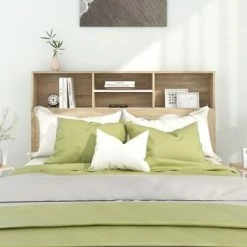 VidaXL Armoire de tête de lit Blanc et chêne sonoma 140x19x103,5 cm 10 VidaXL Armoire de tête de lit Blanc et chêne sonoma 140x19x103,5 cm -Têtes et pieds de lit Soldes image 3 811867