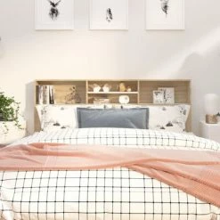 VidaXL Armoire de tête de lit Blanc et chêne sonoma 180x19x103,5 cm 10 VidaXL Armoire de tête de lit Blanc et chêne sonoma 180x19x103,5 cm -Têtes et pieds de lit Soldes image 3 811885