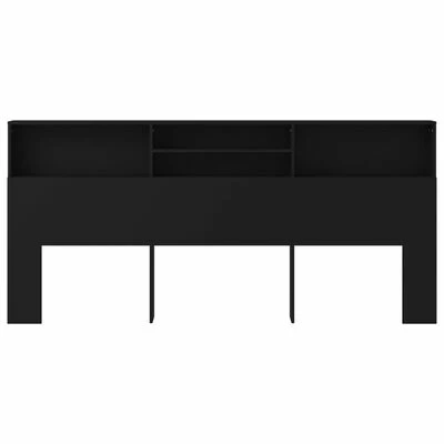 VidaXL Armoire de tête de lit Noir 220x19x103,5 cm 5 VidaXL Armoire de tête de lit Noir 220x19x103,5 cm – Image 3