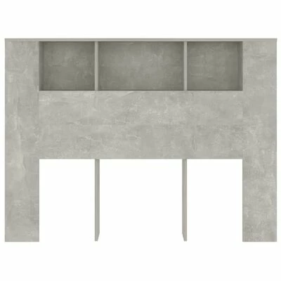 VidaXL Armoire de tête de lit Gris béton 140x18,5x104,5 cm 5 VidaXL Armoire de tête de lit Gris béton 140x18,5x104,5 cm – Image 3