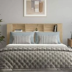 VidaXL Armoire de tête de lit Blanc et chêne sonoma 180x18,5x104,5 cm 10 VidaXL Armoire de tête de lit Blanc et chêne sonoma 180x18,5x104,5 cm -Têtes et pieds de lit Soldes image 3 811948