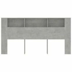 VidaXL Armoire de tête de lit Gris béton 200x18,5x104,5 cm -Têtes et pieds de lit Soldes image 3 811956