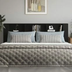 VidaXL Armoire de tête de lit Noir 220x18,5x104,5 cm 10 VidaXL Armoire de tête de lit Noir 220x18,5x104,5 cm -Têtes et pieds de lit Soldes image 3 811962